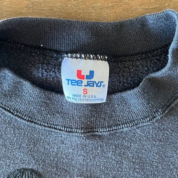 VTG Tee Jays USA Made Arizona Native American Embossed Sweatshirt Black Small - Picture 6 of 6